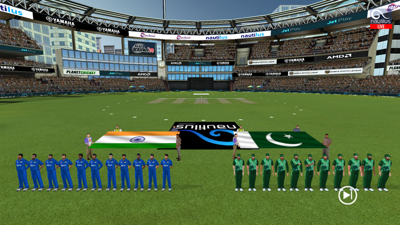 Real Cricket 20 match screen on the official App Store